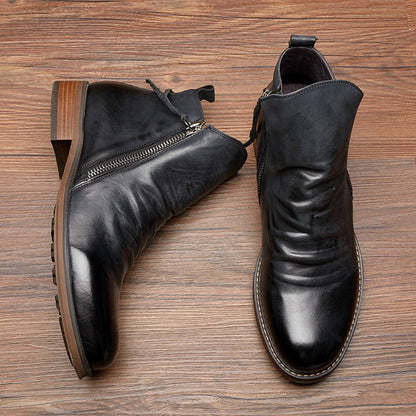Elegante Herren Lederstiefeletten mit Reißverschluss – Stilvoll, Komfortabel & Alltagsstark
