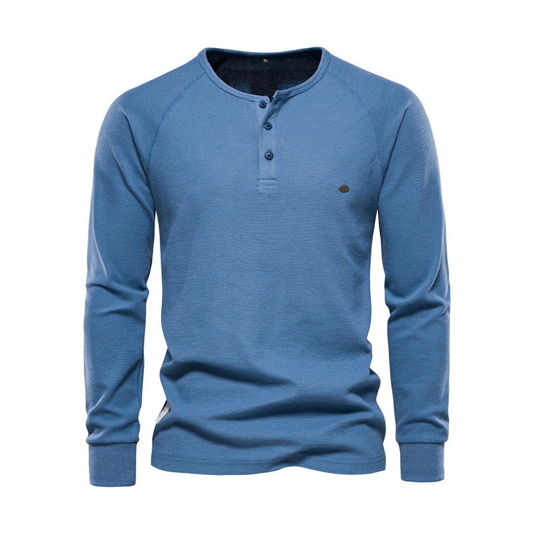 Herren Henley Langarmshirt mit Knopfleiste | Lässig, Atmungsaktiv & Vielseitig