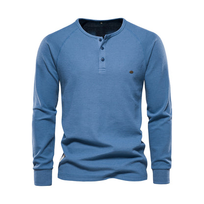 Herren Henley Langarmshirt mit Knopfleiste | Lässig, Atmungsaktiv & Vielseitig