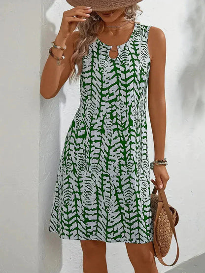 Danica | Ärmelloses Sommerkleid mit elegantem Print und luftiger Passform