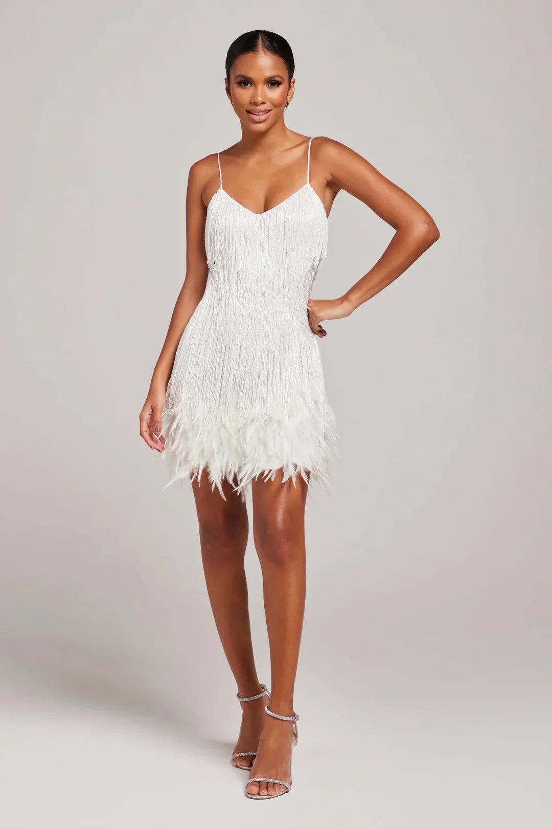 Damen Minikleid – Fransenkleid mit Bustier-Ausschnitt für elegante Events