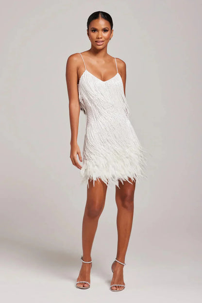 Damen Minikleid – Fransenkleid mit Bustier-Ausschnitt für elegante Events