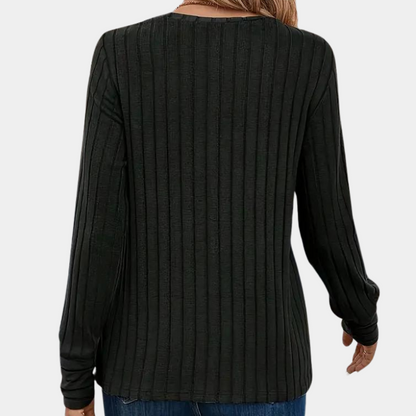 Amelisse | Damen gerippter Rundhals-Pullover für stilvollen Alltag