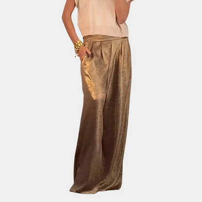 Aisleigh | Damen Elegante Weite Hose in Einfarbigem Design