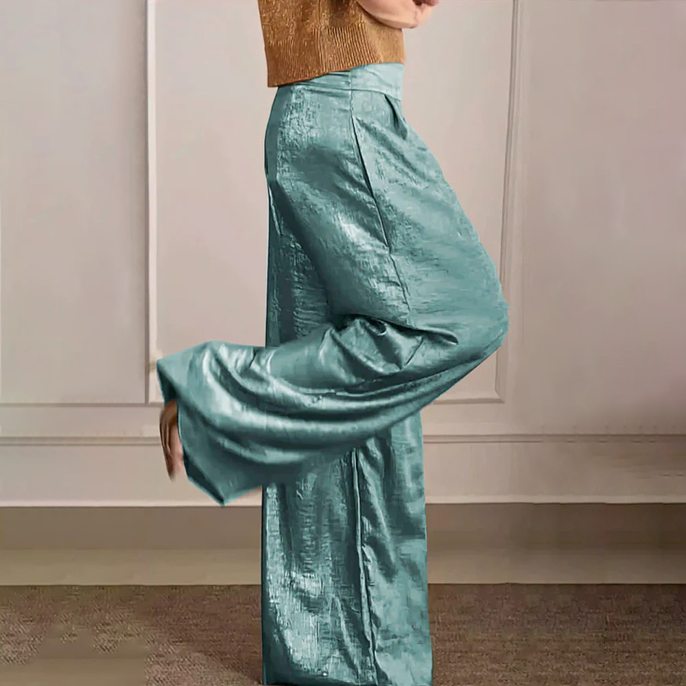 Aisleigh | Damen Elegante Weite Hose in Einfarbigem Design
