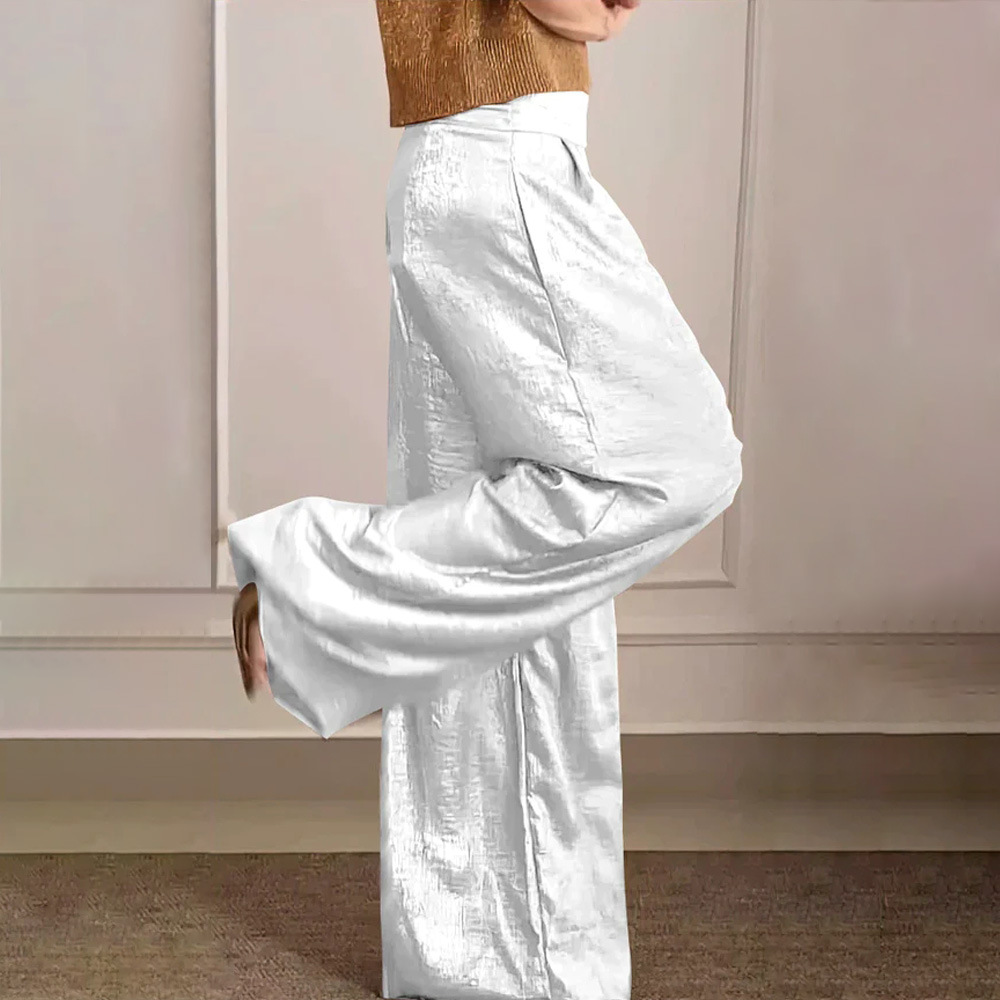 Aisleigh | Damen Elegante Weite Hose in Einfarbigem Design