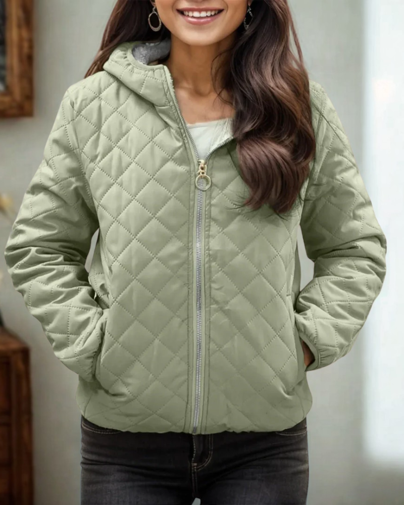 Esmerelle | Damen Steppjacke mit Kapuze, Fleecegefüttert, Relaxed Fit, Wattiert