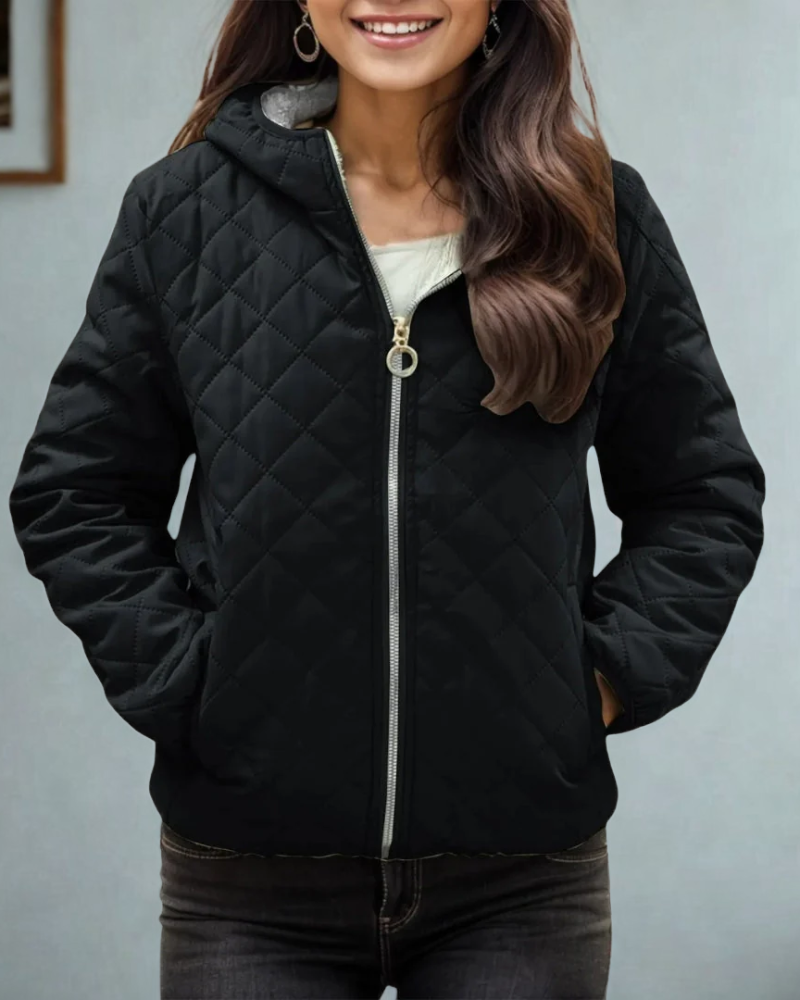 Esmerelle | Damen Steppjacke mit Kapuze, Fleecegefüttert, Relaxed Fit, Wattiert