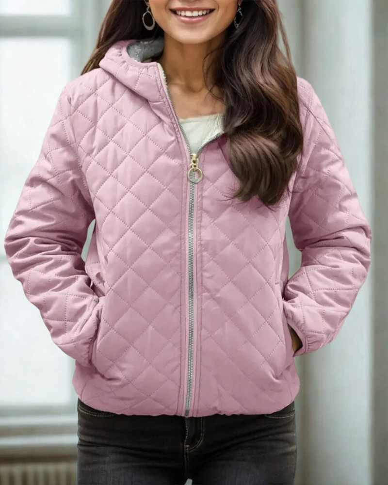 Esmerelle | Damen Steppjacke mit Kapuze, Fleecegefüttert, Relaxed Fit, Wattiert