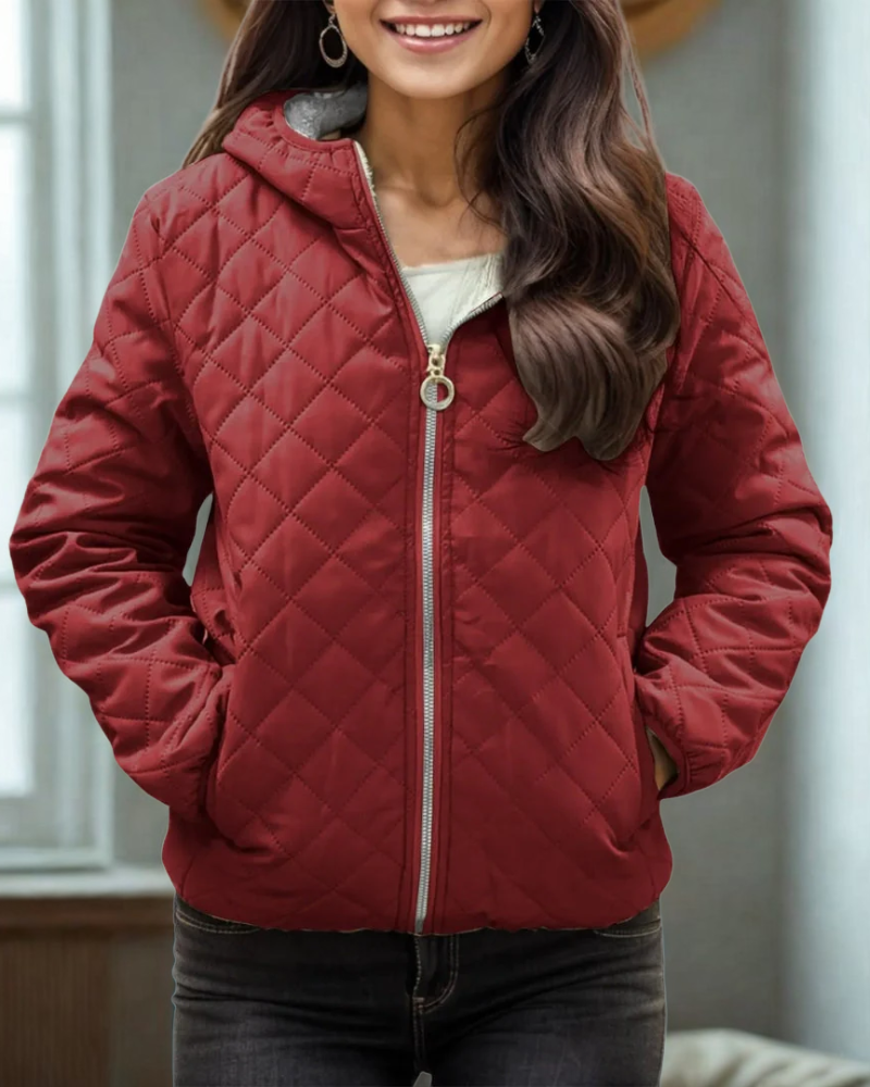 Esmerelle | Damen Steppjacke mit Kapuze, Fleecegefüttert, Relaxed Fit, Wattiert