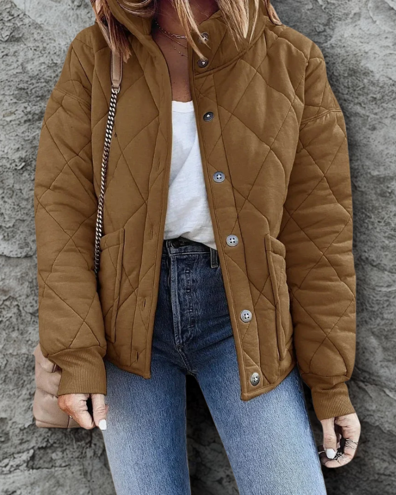 Eowyn | Damen Pufferjacke, Kurz Geschnitten, Stehkragen, Verstellbarer Saum, Wattiert