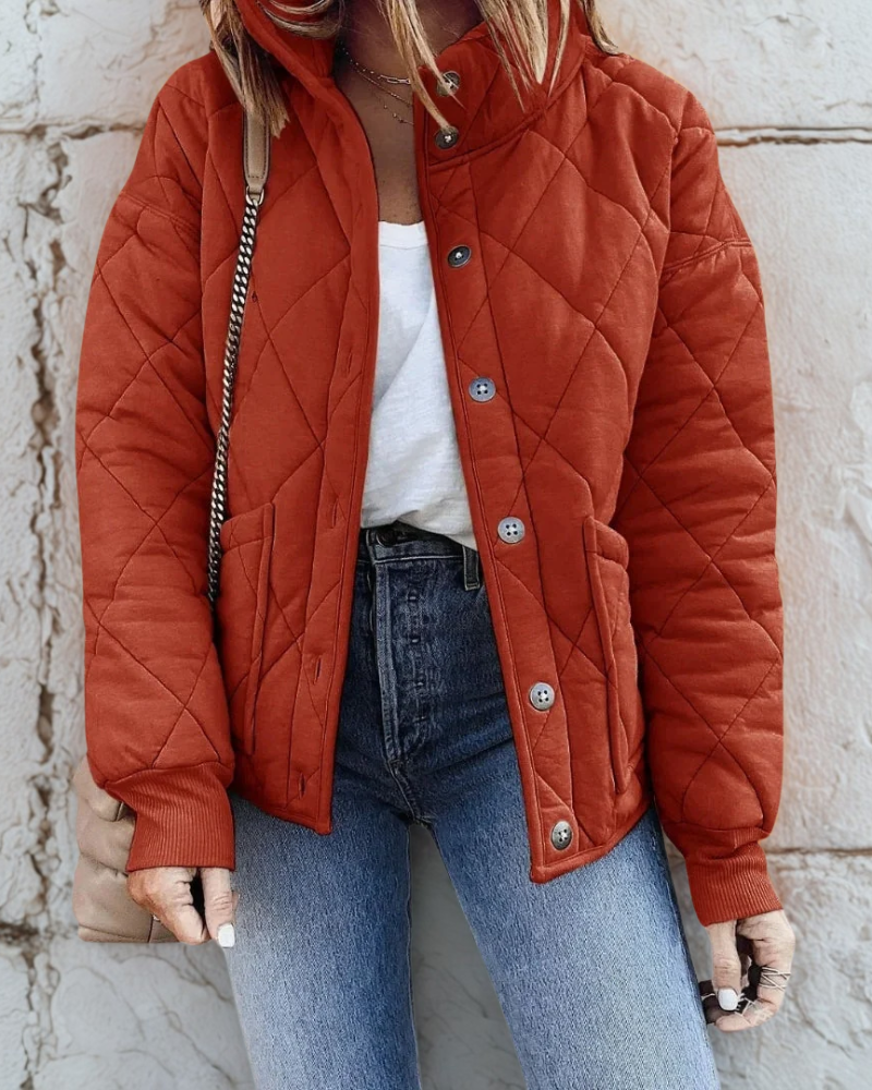 Eowyn | Damen Pufferjacke, Kurz Geschnitten, Stehkragen, Verstellbarer Saum, Wattiert