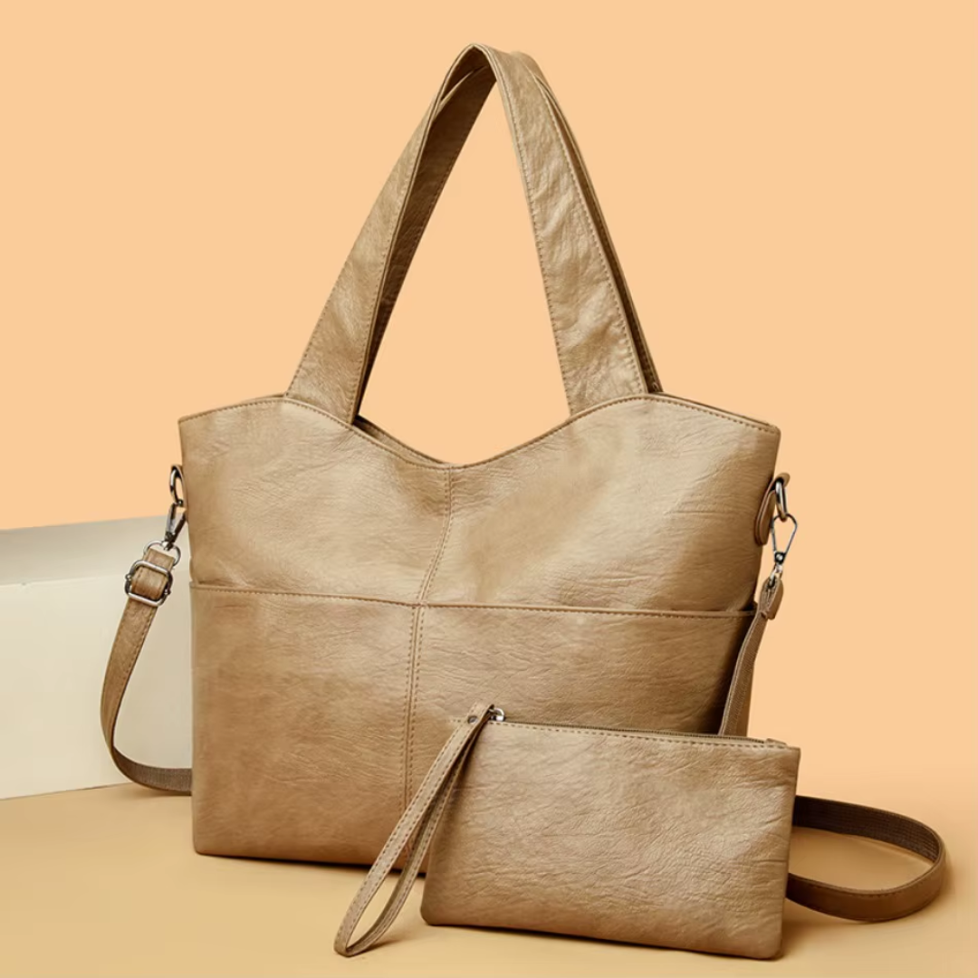 Damen Tasche – Strukturierte Handtasche mit Doppelriemen & viel Stauraum