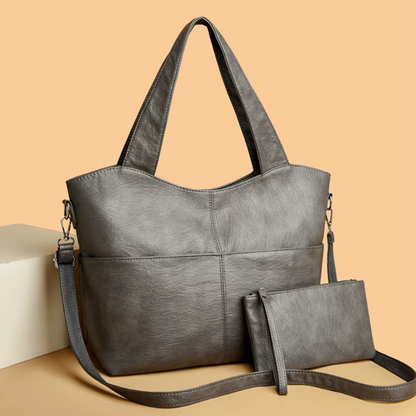 Damen Tasche – Strukturierte Handtasche mit Doppelriemen & viel Stauraum