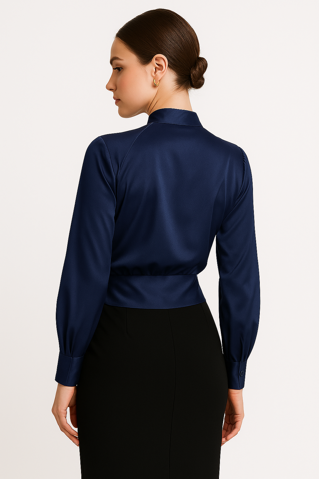 Freiya | Elegante Damen Bluse mit V-Ausschnitt & Langarm – Für Büro, Alltag & besondere Anlässe