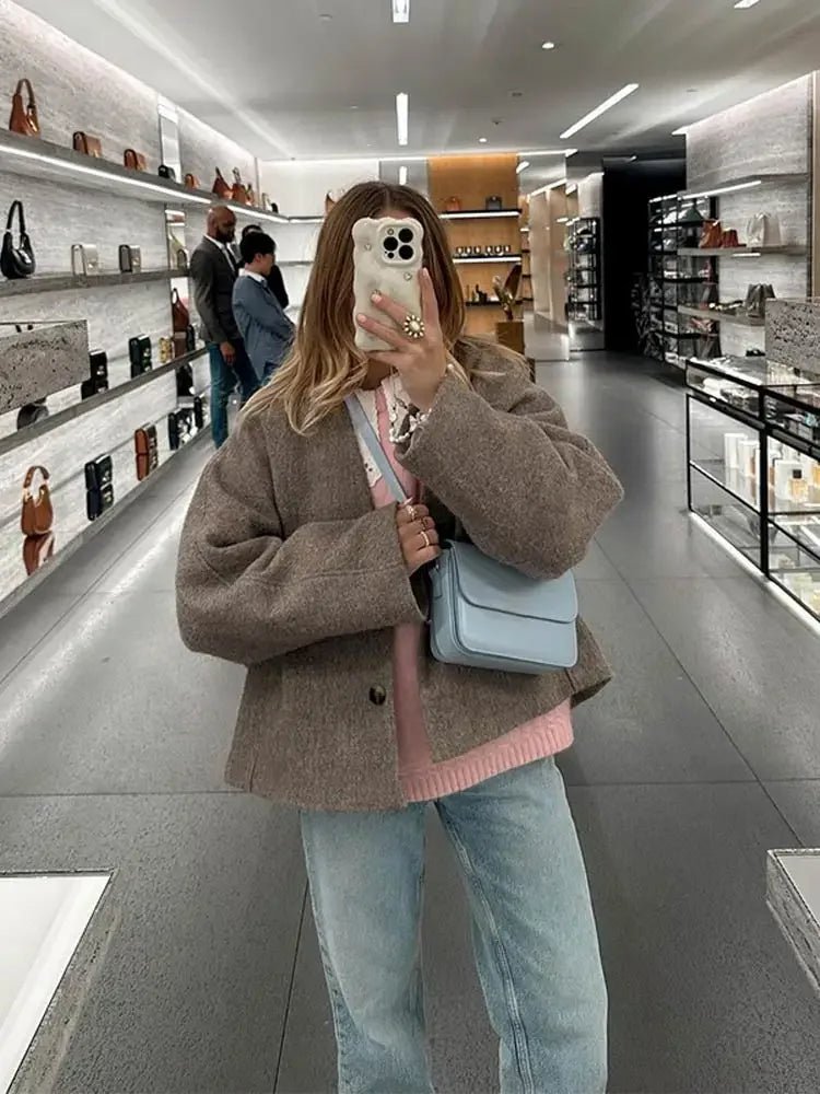 Marwenna | Damen Übergangsjacke mit Knopfleiste & Weichem Stoff – Oversized Mantel für Alltag & Freizeit