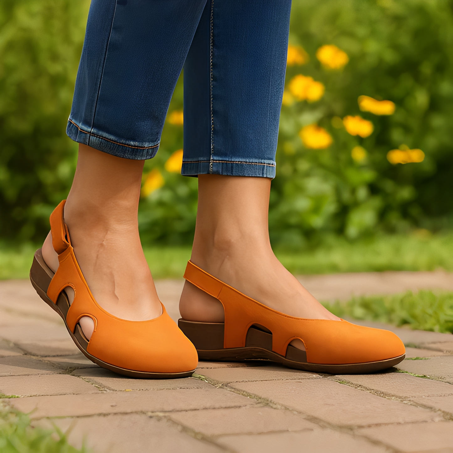Damen Sandalen – Komfortsandalen mit ergonomischer Sohle & verstellbaren Riemen