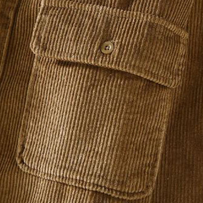 Rudolf | Herren Cord Overshirt mit Fleecefutter & Knopfleiste – Warmes Winterhemd mit Umlegekragen