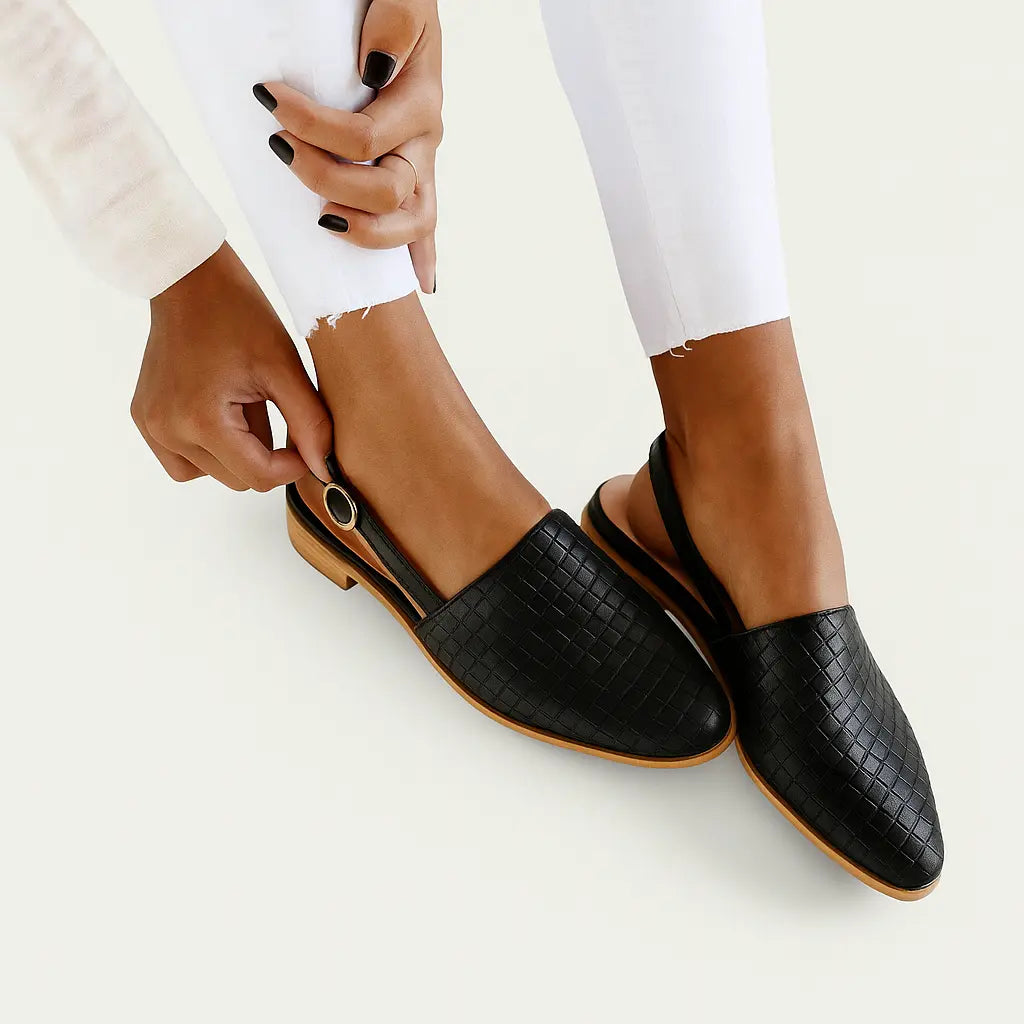 Geflochtene Slingback-Loafer – Elegant, Komfortabel & Vielseitig