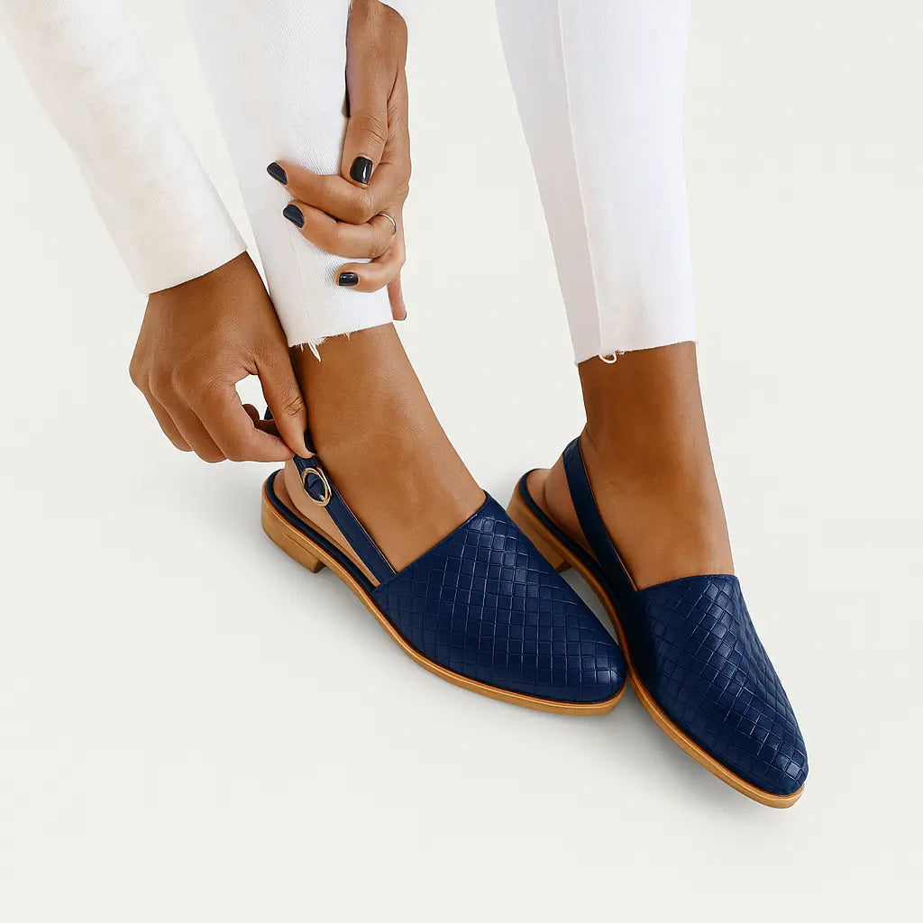 Geflochtene Slingback-Loafer – Elegant, Komfortabel & Vielseitig