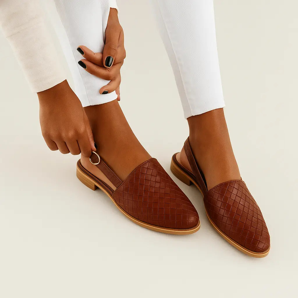 Geflochtene Slingback-Loafer – Elegant, Komfortabel & Vielseitig