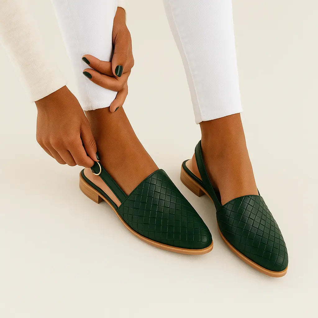 Geflochtene Slingback-Loafer – Elegant, Komfortabel & Vielseitig