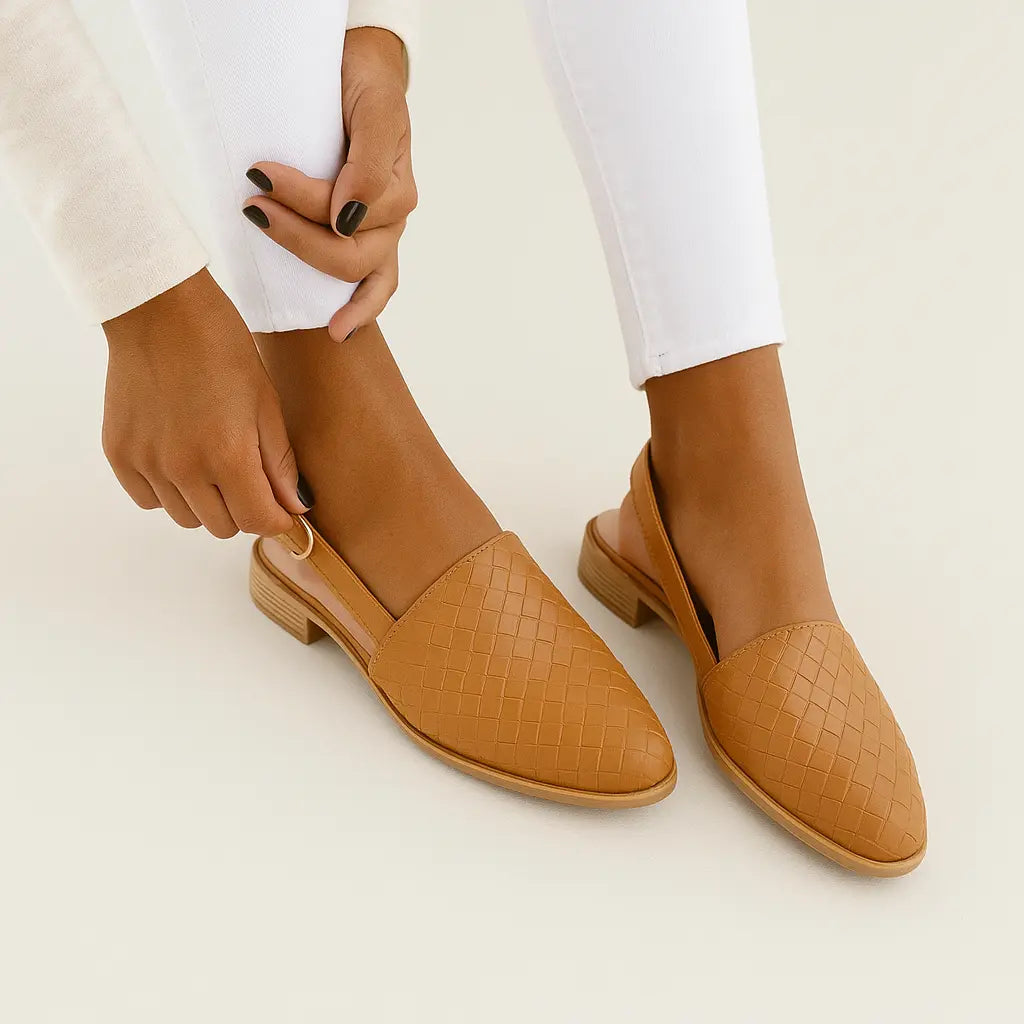 Geflochtene Slingback-Loafer – Elegant, Komfortabel & Vielseitig