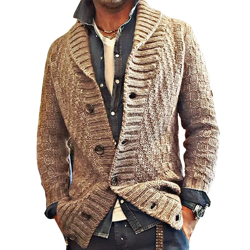 Samuel | Herren Strickjacke im Vintage-Stil mit Knopfleiste & Reverskragen – Klassischer Feinstrick-Cardigan für kühle Tage