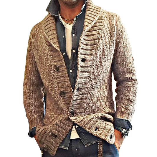 Samuel | Herren Strickjacke im Vintage-Stil mit Knopfleiste & Reverskragen – Klassischer Feinstrick-Cardigan für kühle Tage