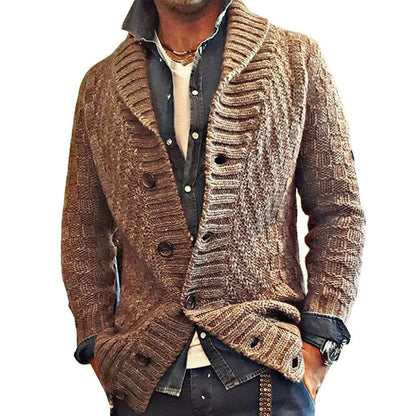 Samuel | Herren Strickjacke im Vintage-Stil mit Knopfleiste & Reverskragen – Klassischer Feinstrick-Cardigan für kühle Tage