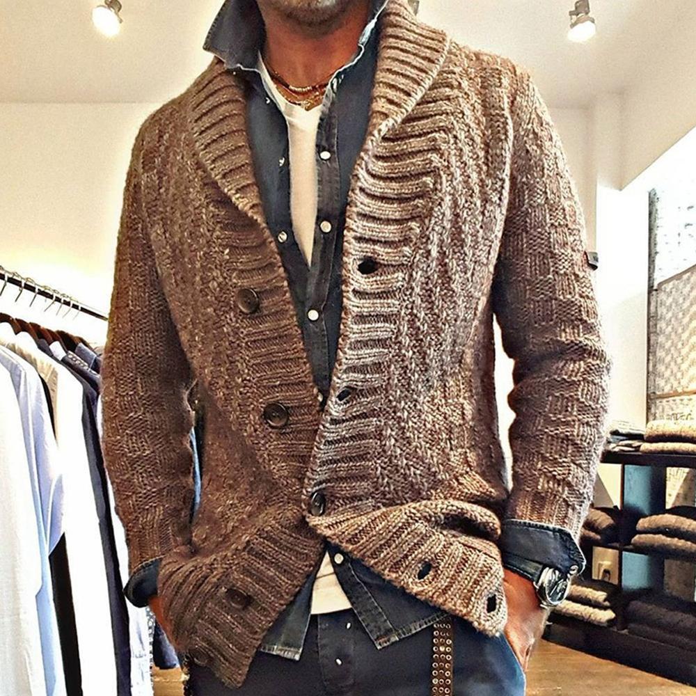 Samuel | Herren Strickjacke im Vintage-Stil mit Knopfleiste & Reverskragen – Klassischer Feinstrick-Cardigan für kühle Tage