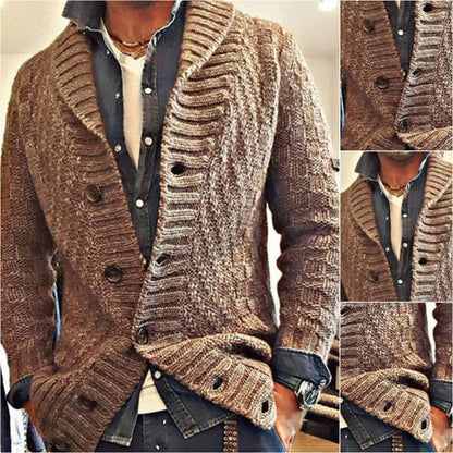 Samuel | Herren Strickjacke im Vintage-Stil mit Knopfleiste & Reverskragen – Klassischer Feinstrick-Cardigan für kühle Tage