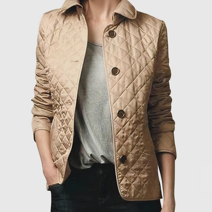 Gestepfte Damen Übergangsjacke mit Taillenriegel | Modern & Figurschmeichelnd
