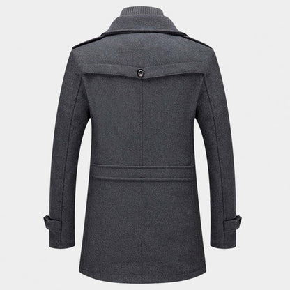 Justus | Herren Trenchcoat mit Doppelkragen – Eleganter Wollmantel für stilbewusste Männer
