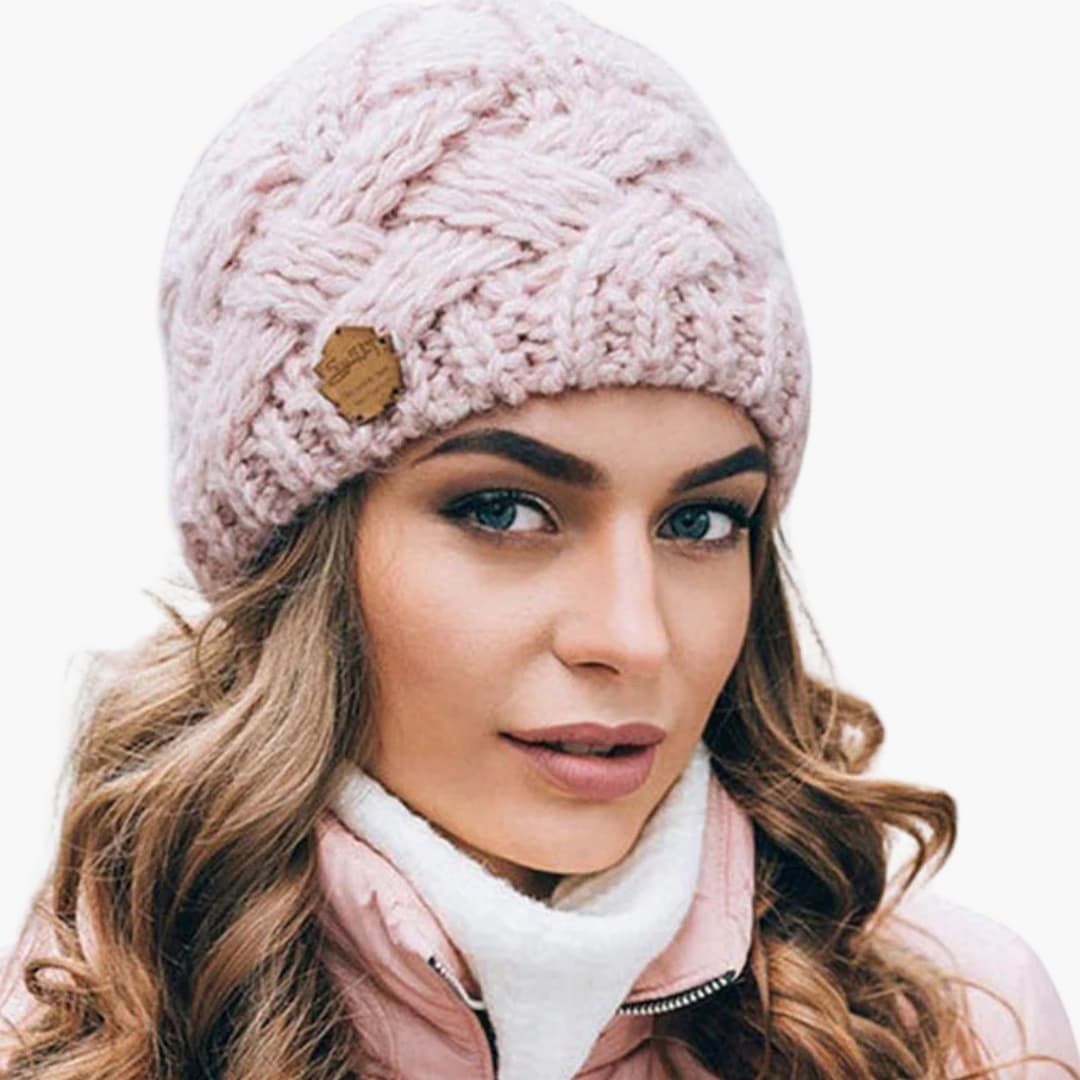 Damen Gestrickte Wintermütze mit Runder Form & Gerippter Oberfläche | Warm, Bequem & Stilvoll