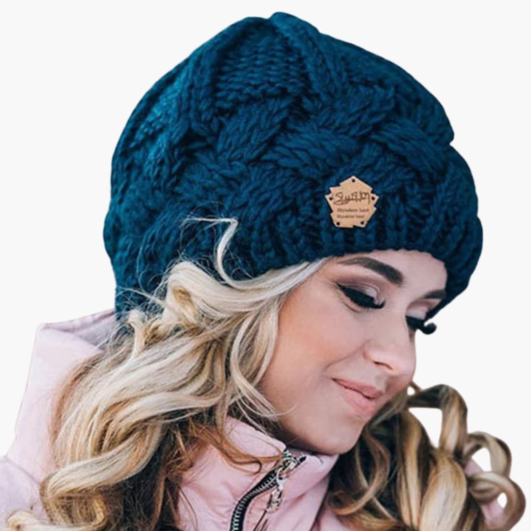 Damen Gestrickte Wintermütze mit Runder Form & Gerippter Oberfläche | Warm, Bequem & Stilvoll