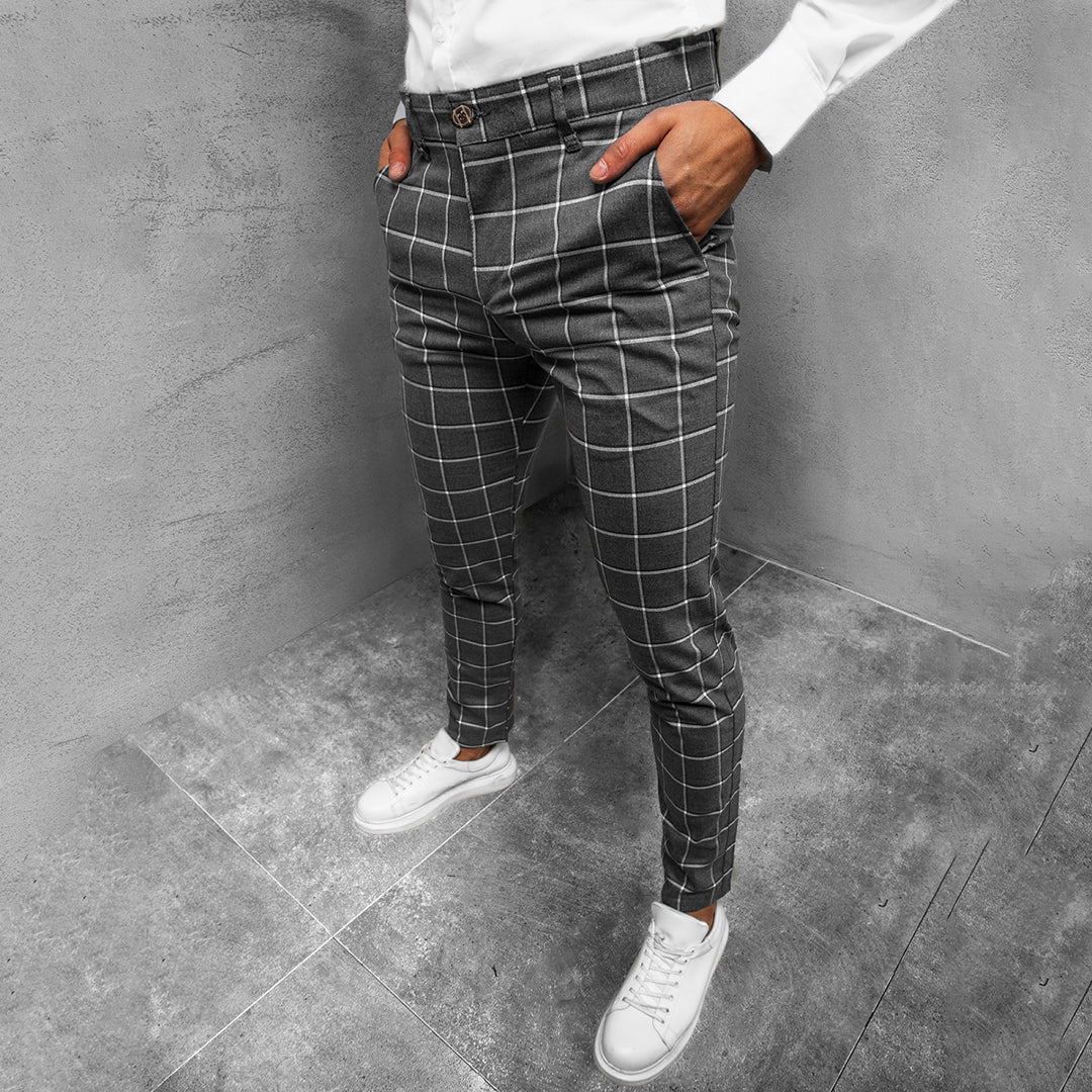 Colborne | Herren Karo-Hose Slim Fit Gerader Schnitt Eleganter Stil
