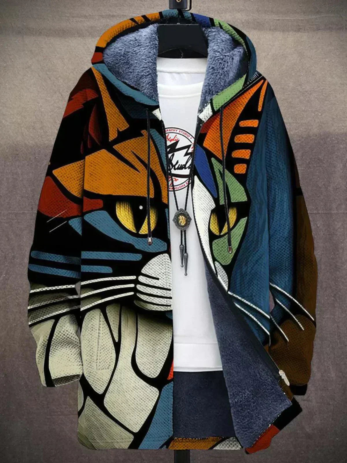 Herren Fleecejacke mit Modernem Boho-Muster | Warm, Stilvoll & Perfekt für den Alltag