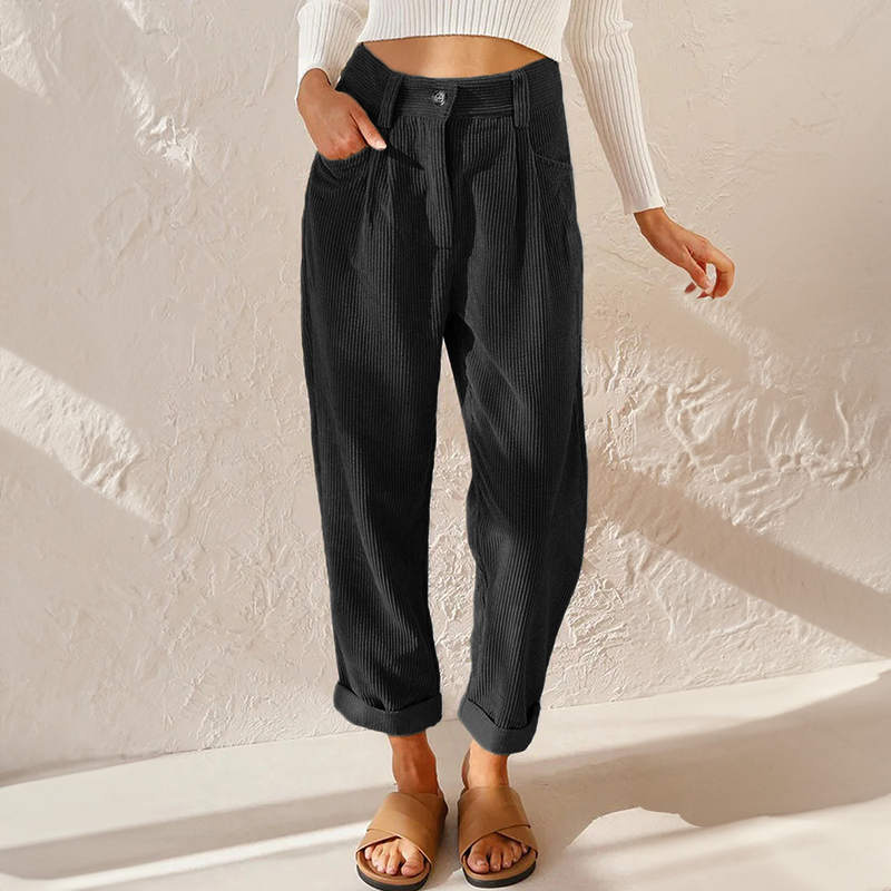 Locker fallende Hose mit hoher Taille – Modern, Komfortabel & Vielseitig