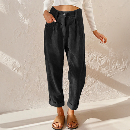 Locker fallende Hose mit hoher Taille – Modern, Komfortabel & Vielseitig