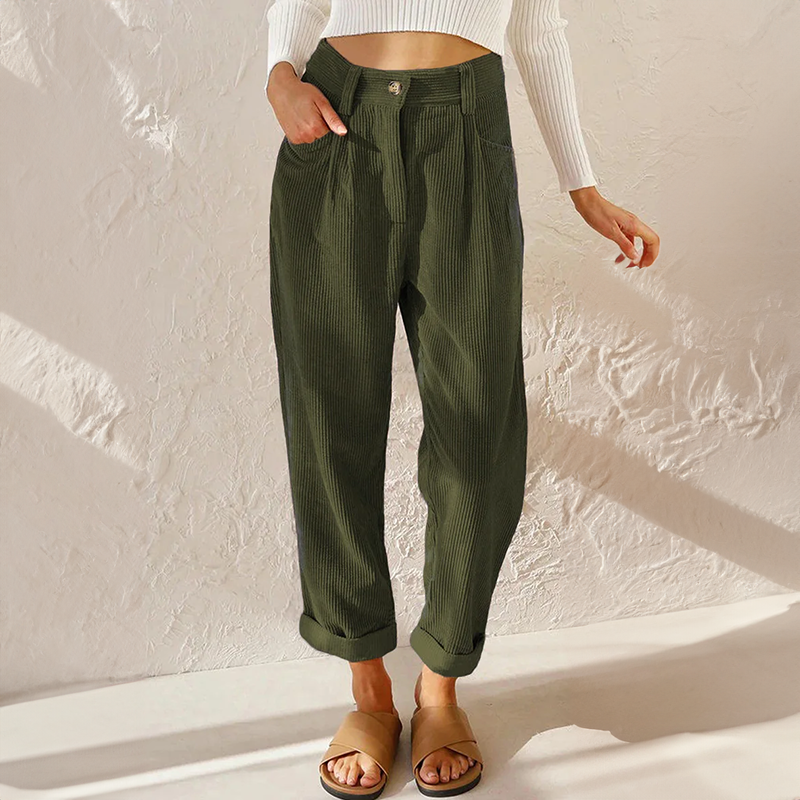 Locker fallende Hose mit hoher Taille – Modern, Komfortabel & Vielseitig