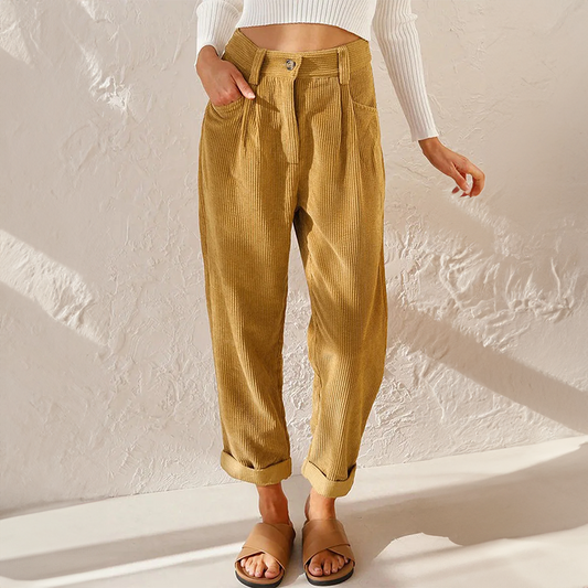 Locker fallende Hose mit hoher Taille – Modern, Komfortabel & Vielseitig
