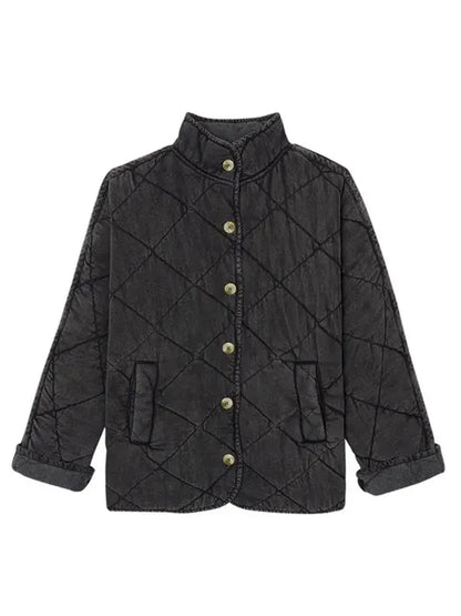 Cynewyn | Damen Leichte Steppjacke mit Knöpfen in Solider Farbe für Alltag & Casual