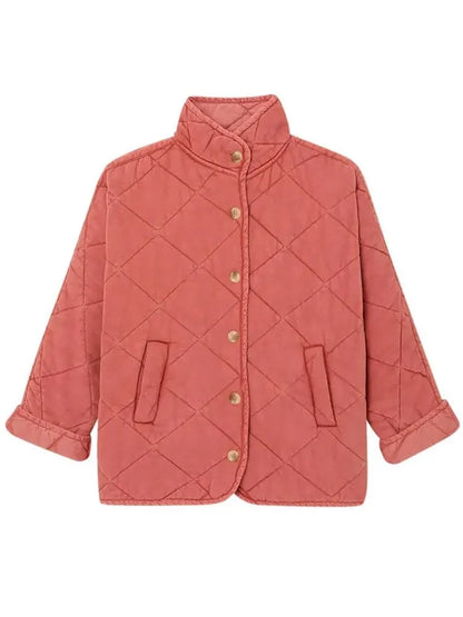 Cynewyn | Damen Leichte Steppjacke mit Knöpfen in Solider Farbe für Alltag & Casual