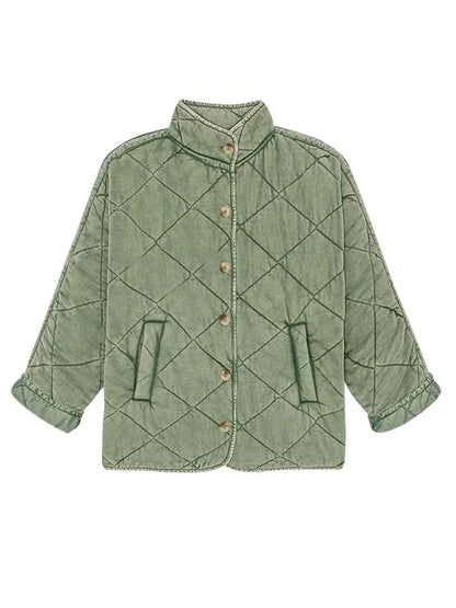 Cynewyn | Damen Leichte Steppjacke mit Knöpfen in Solider Farbe für Alltag & Casual