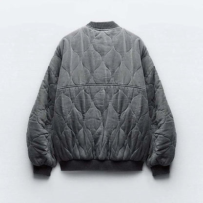 Claudina | Damen gesteppte Baumwolljacke in Grau