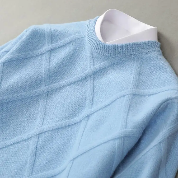 Klassischer Strukturierter Herren Cashmere-Pullover – Luxuriös, Warm & Zeitlos