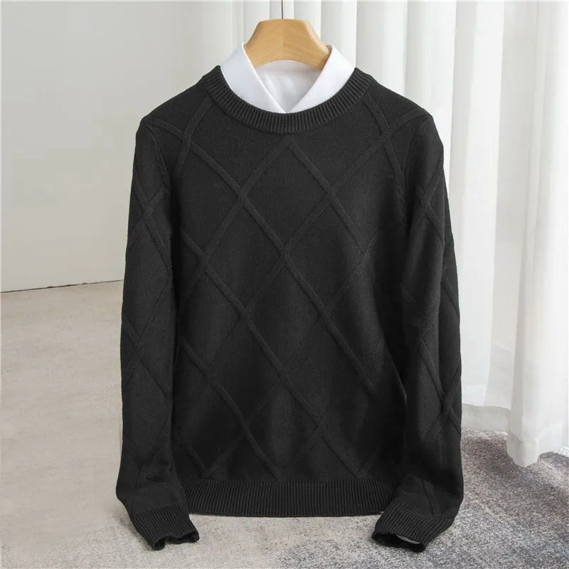 Klassischer Strukturierter Herren Cashmere-Pullover – Luxuriös, Warm & Zeitlos