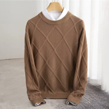 Klassischer Strukturierter Herren Cashmere-Pullover – Luxuriös, Warm & Zeitlos
