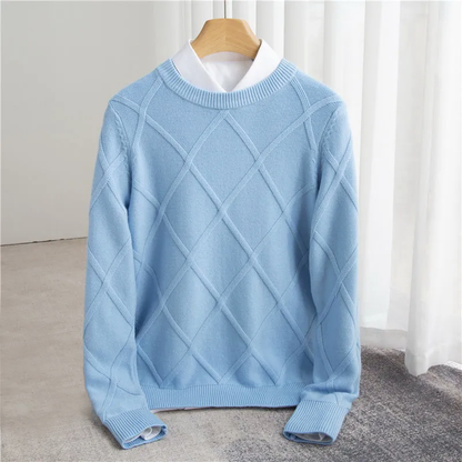 Klassischer Strukturierter Herren Cashmere-Pullover – Luxuriös, Warm & Zeitlos